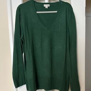 Maison Jules Forest Green V-Neck Sweater